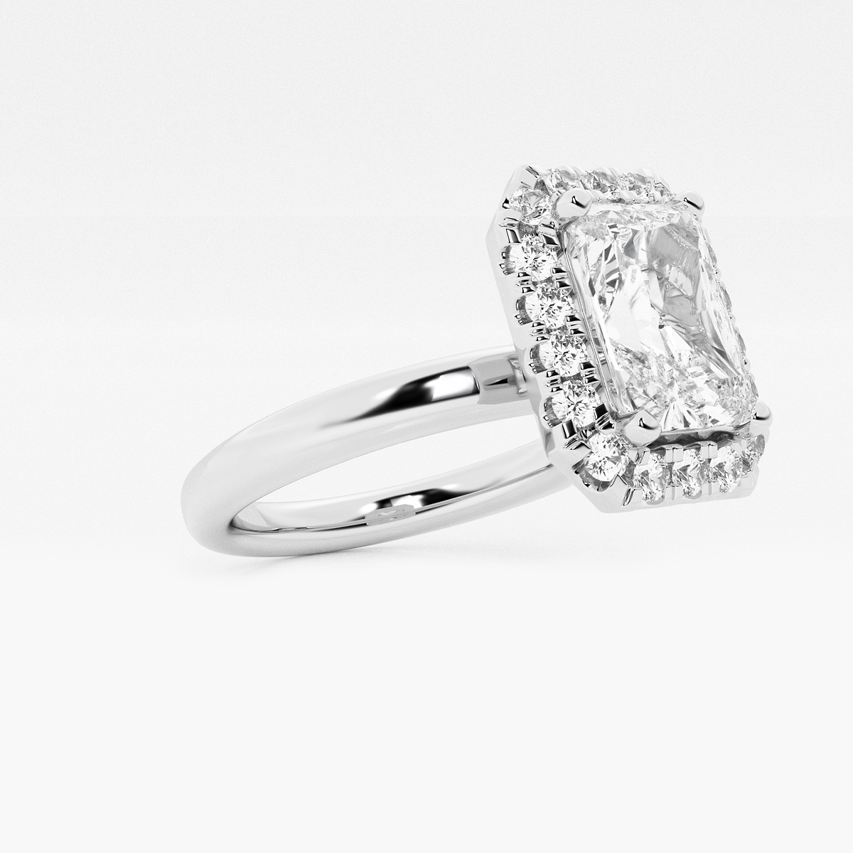 Additional Image 1 for  2 1/4 ctw Radiant Lab Grown Diamond Classic Solitaire Halo Engagement Ring