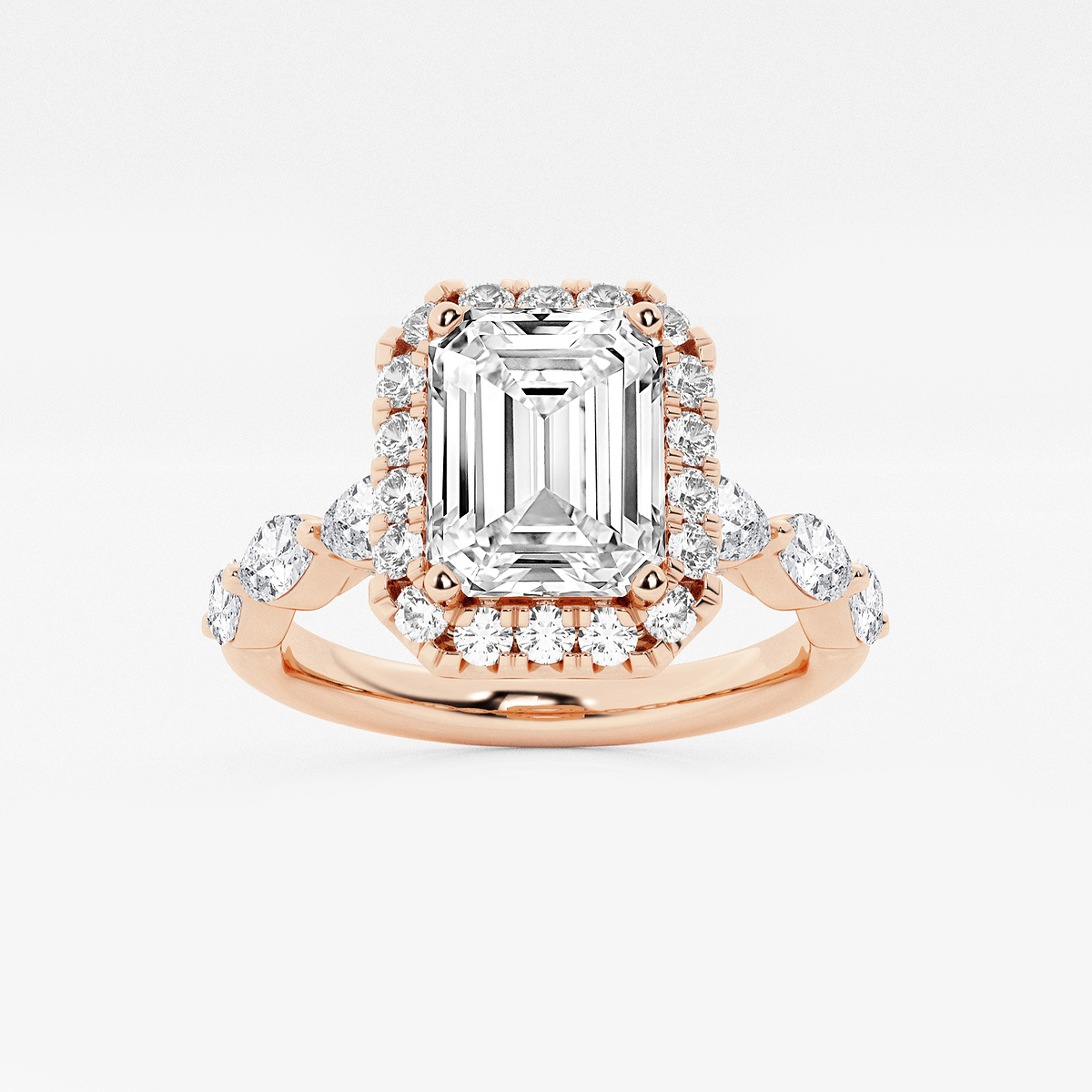 Ara 1/4 ctw Emerald Lab Grown Diamond Floating Marquise Halo