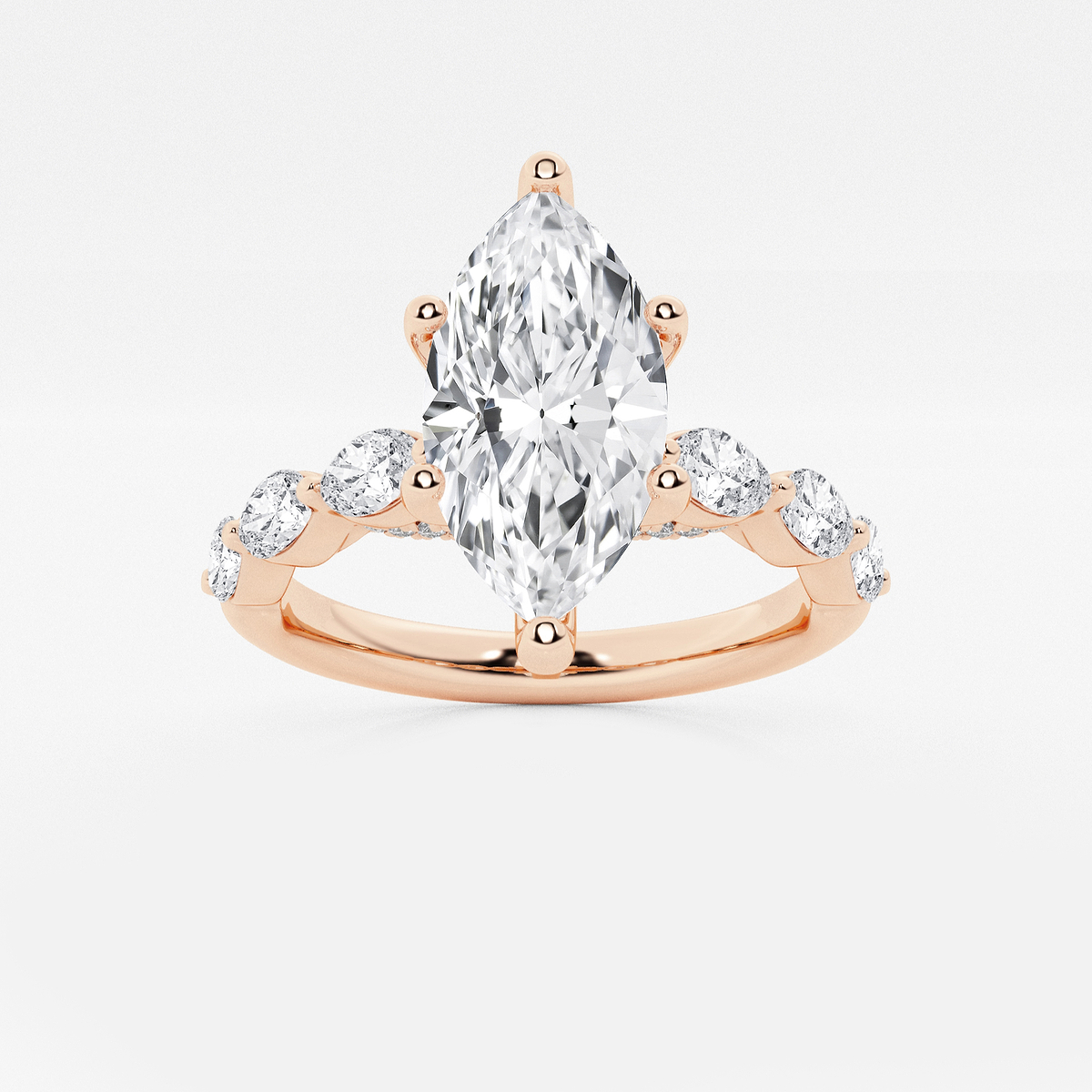 1 7/8 ctw Marquise Lab Grown Diamond Engagement Ring with Floating Marquise Side Accents