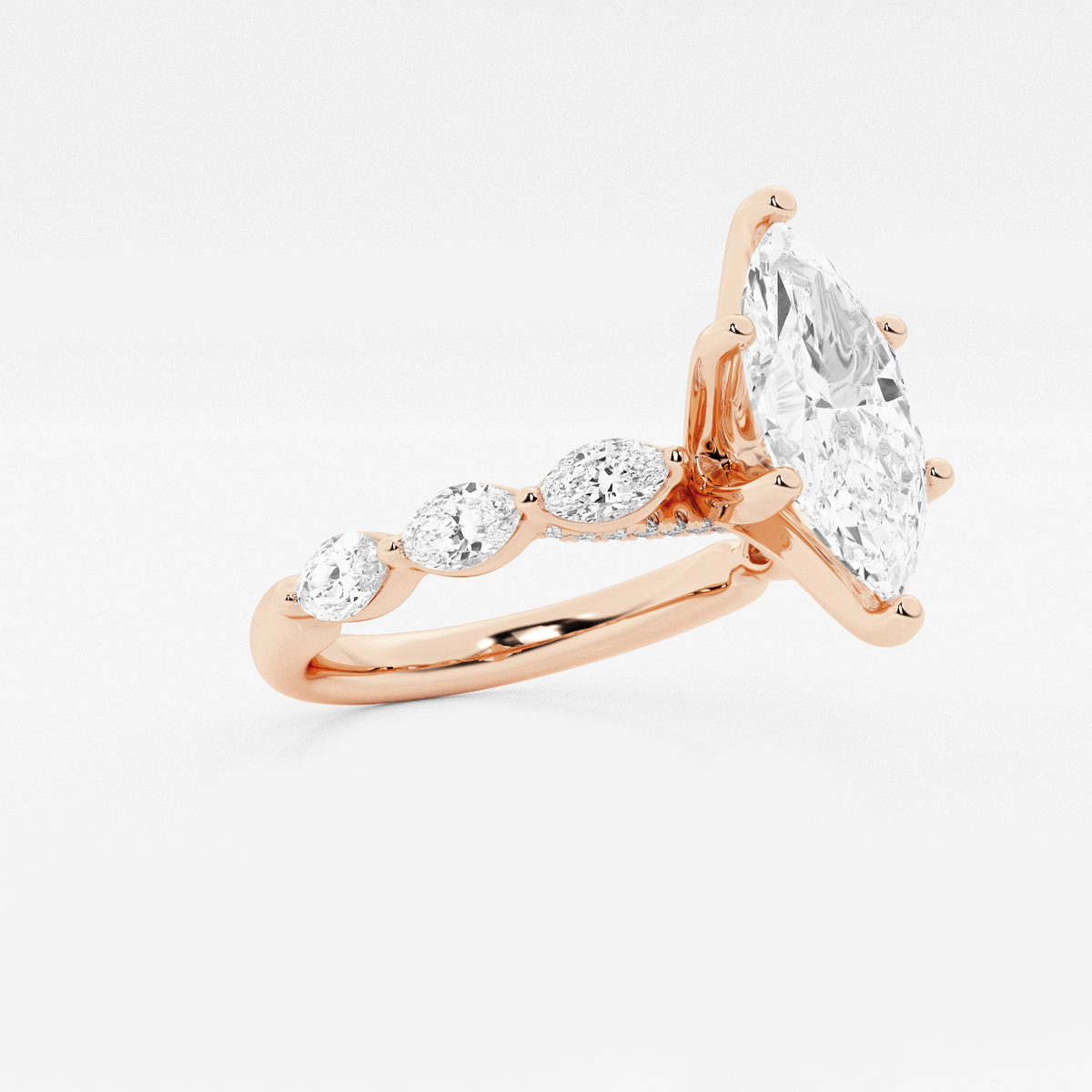 Additional Image 1 for  1 7/8 ctw Marquise Lab Grown Diamond Engagement Ring with Floating Marquise Side Accents