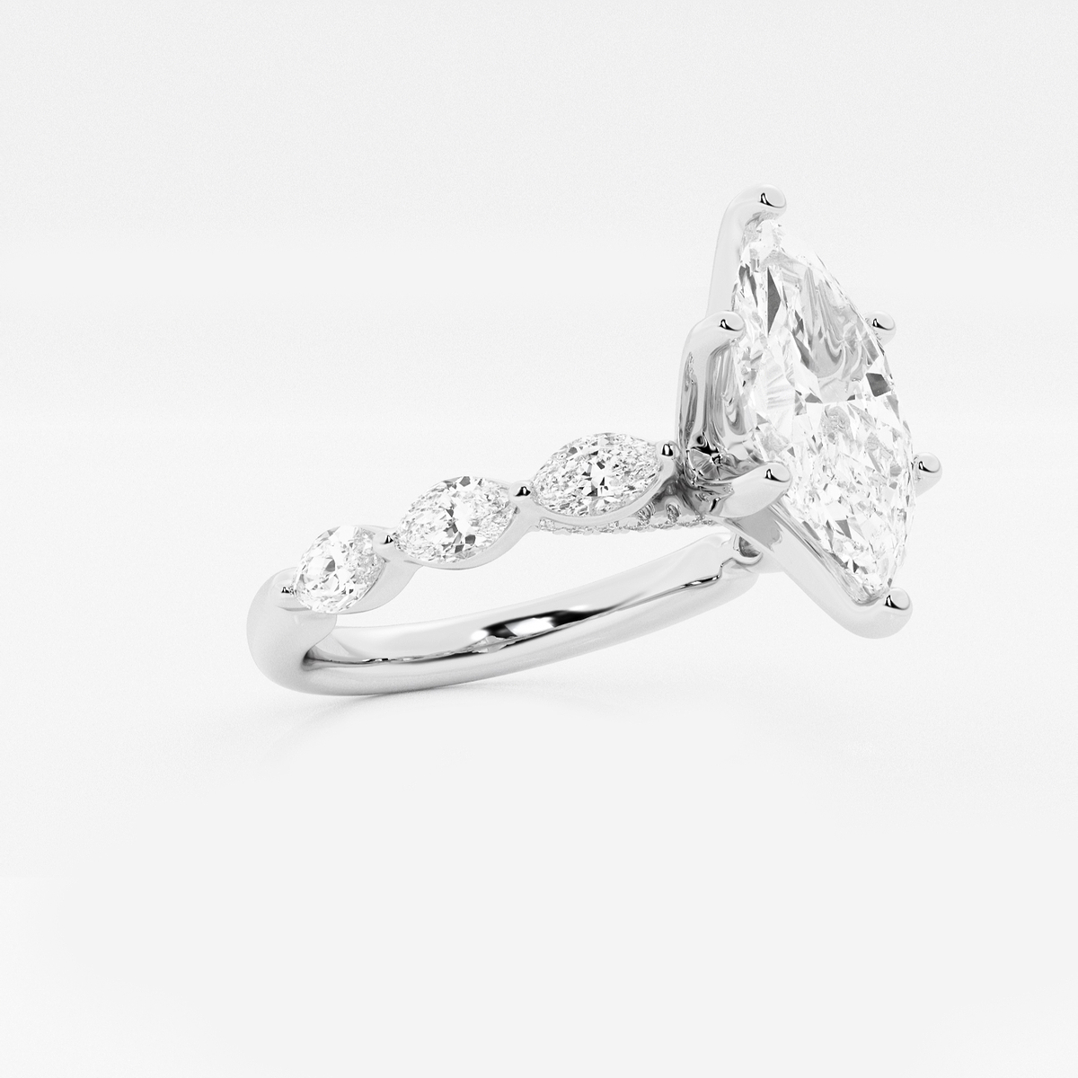 Additional Image 1 for  2 1/2 ctw Marquise Lab Grown Diamond Engagement Ring with Floating Marquise Side Accents