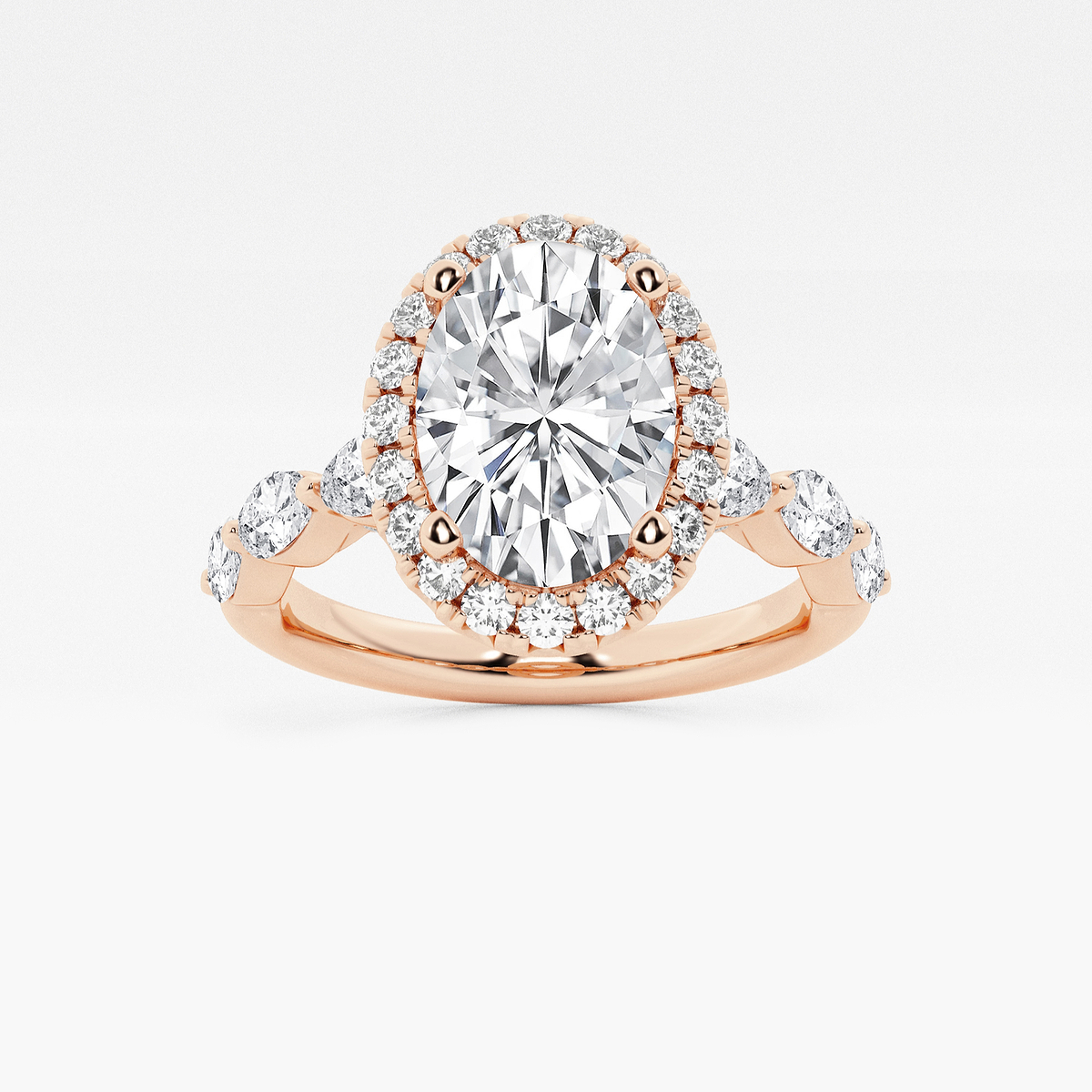 2 1/4 ctw Oval Lab Grown Diamond Floating Marquise Halo Engagement Ring