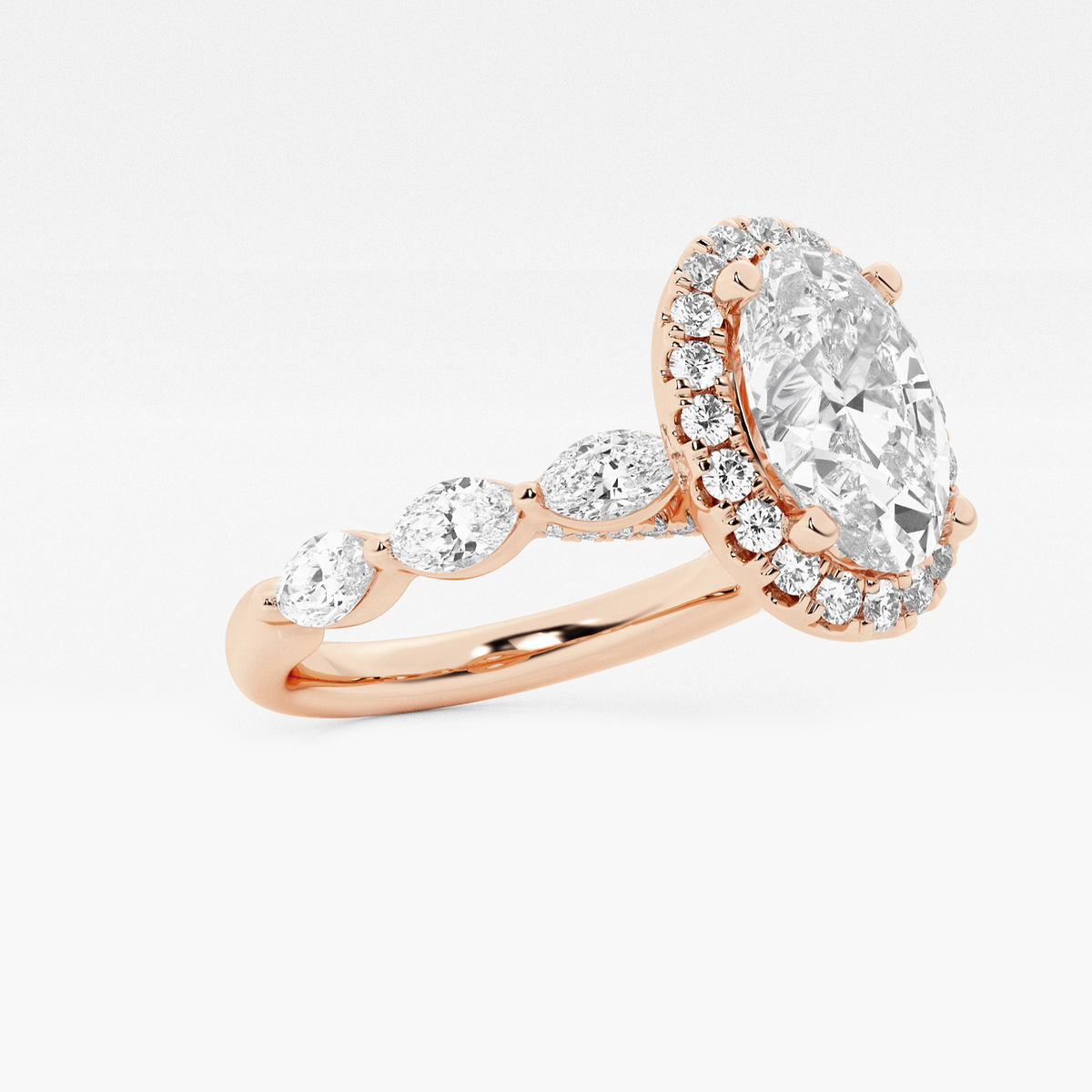 Additional Image 1 for  2 1/4 ctw Oval Lab Grown Diamond Floating Marquise Halo Engagement Ring