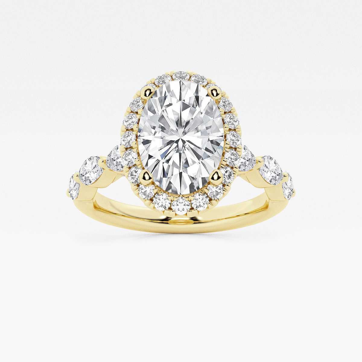 2 3/4 ctw Oval Lab Grown Diamond Floating Marquise Halo Engagement Ring