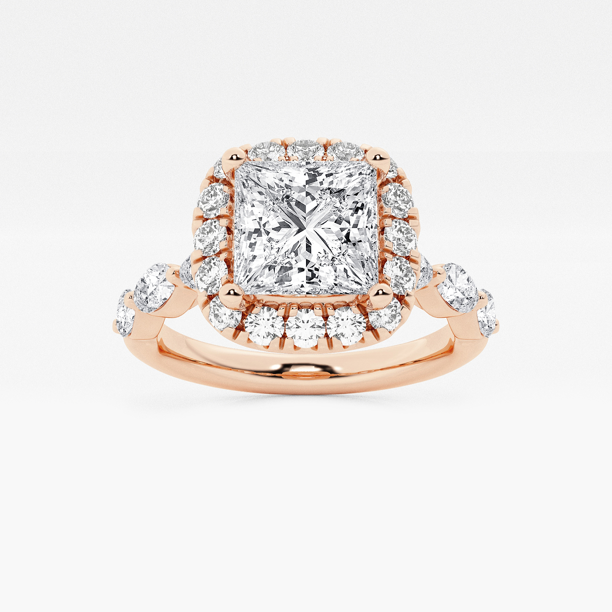 Ara 3/4 ctw Princess Lab Grown Diamond Floating Marquise Halo Engagement  Ring 14K Rose Gold, D, VVS