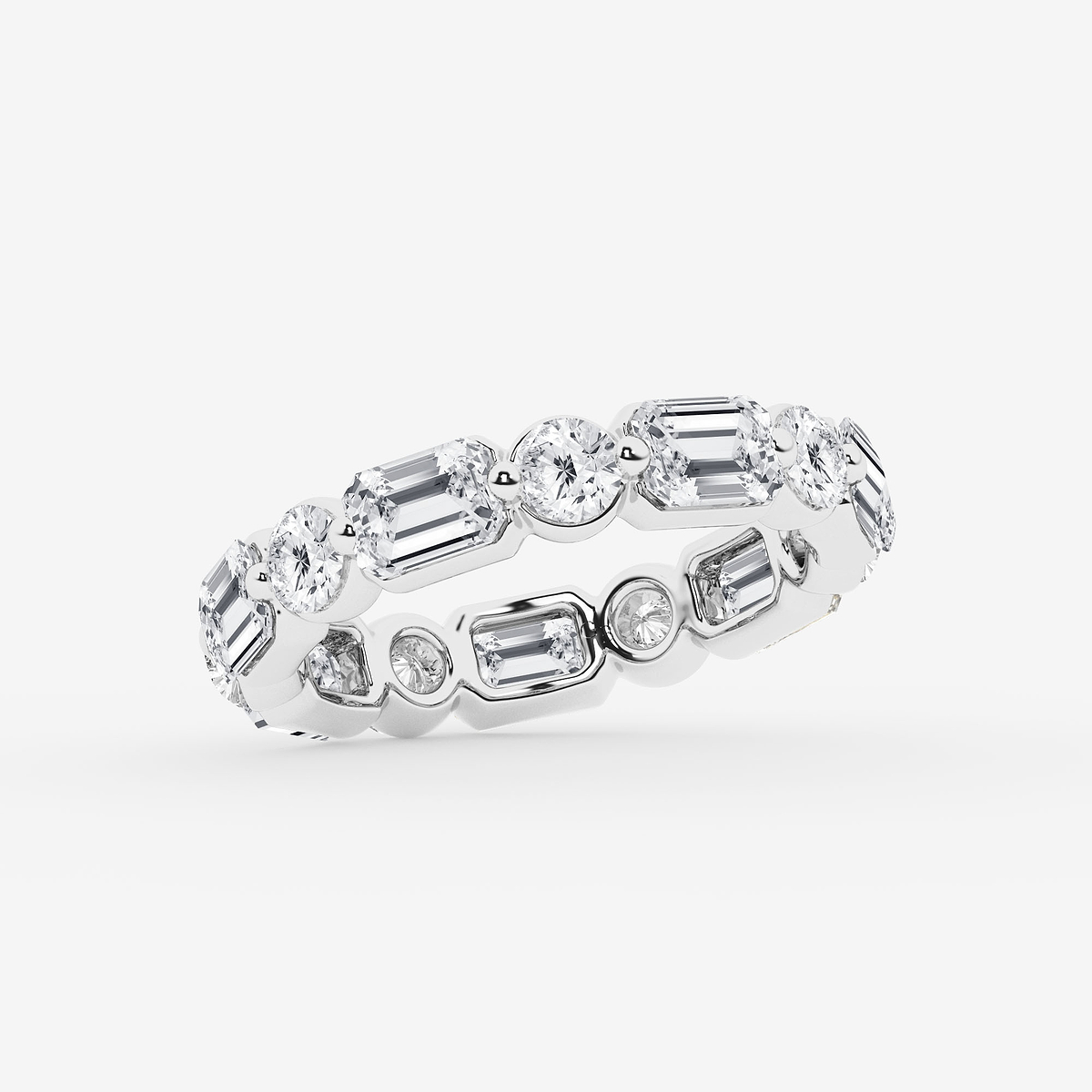 Additional Image 1 for  4 ctw Emerald Lab Grown Diamond Floating Eternity Band - 3.4mm Width