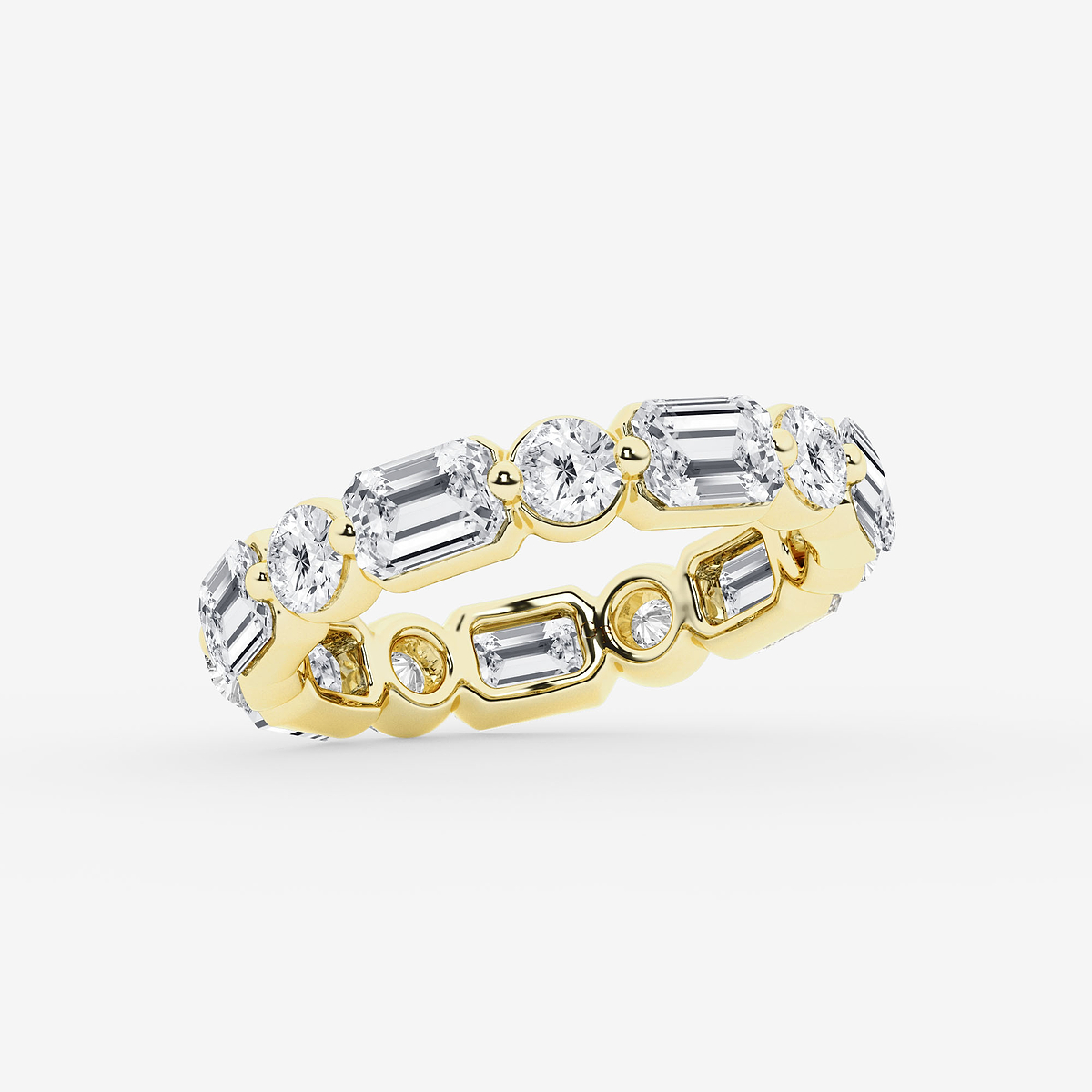 Additional Image 1 for  4 ctw Emerald Lab Grown Diamond Floating Eternity Band - 3.4mm Width