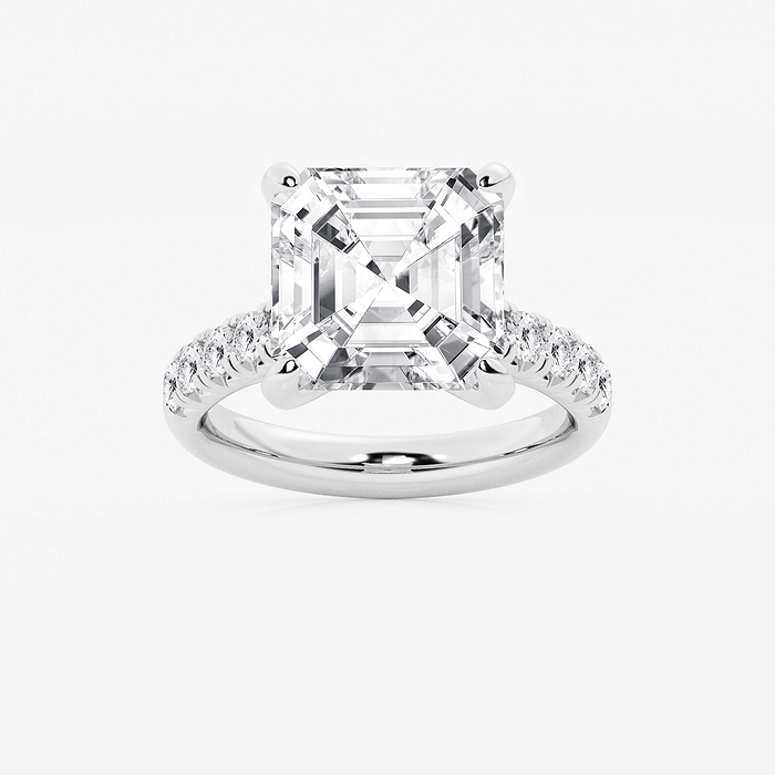 Blair - 8 1/2 ctw Asscher Lab Grown Diamond French Pave Engagement Ring