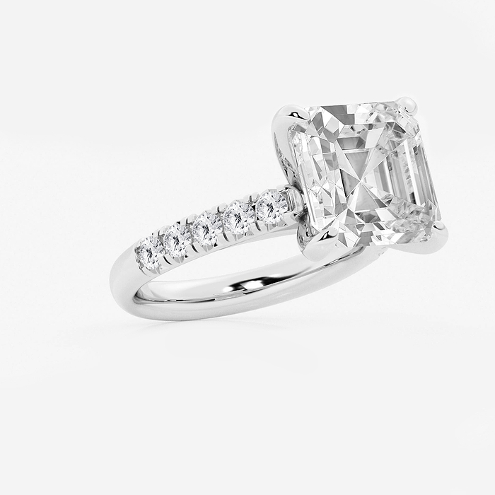 Blair - 8 1/2 ctw Asscher Lab Grown Diamond French Pave Engagement Ring