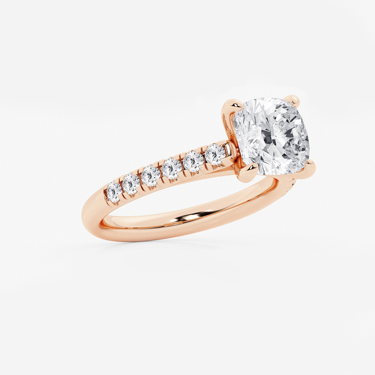 Additional Image 1 for  2 7/8 ctw Cushion Lab Grown Diamond French Pave Engagement Ring