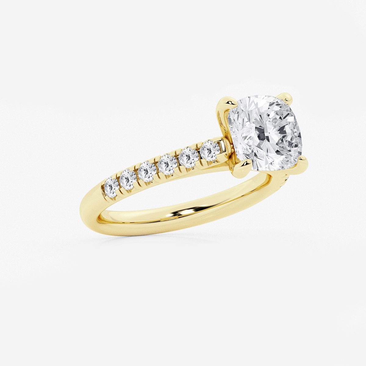 Additional Image 1 for  2 7/8 ctw Cushion Lab Grown Diamond French Pave Engagement Ring