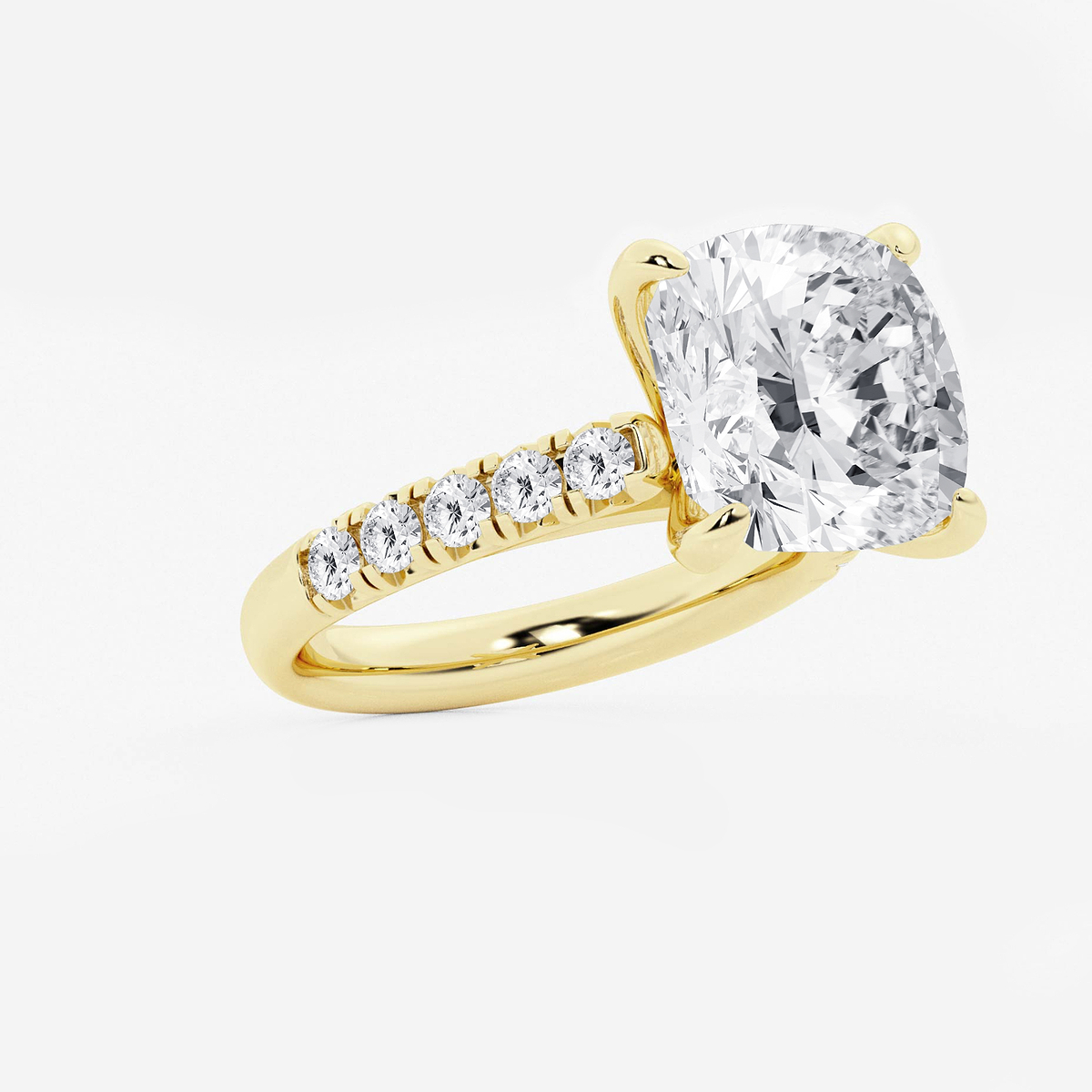 Additional Image 1 for  8 1/2 ctw Cushion Lab Grown Diamond French Pave Engagement Ring
