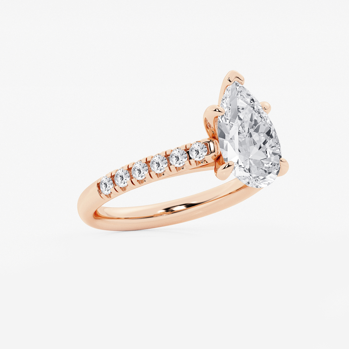 Additional Image 1 for  2 7/8 ctw Pear Lab Grown Diamond French Pave Engagement Ring
