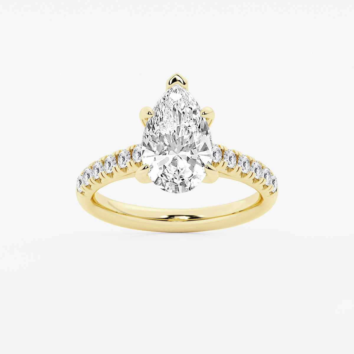 2 7/8 ctw Pear Lab Grown Diamond French Pave Engagement Ring