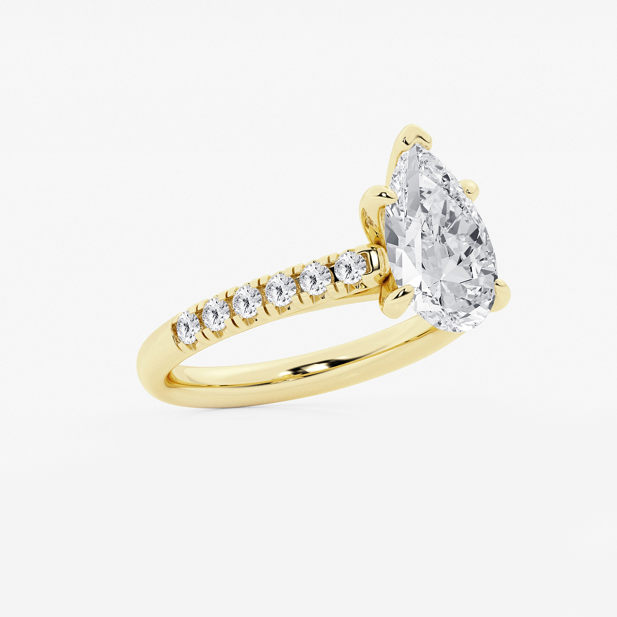 Additional Image 1 for  2 7/8 ctw Pear Lab Grown Diamond French Pave Engagement Ring