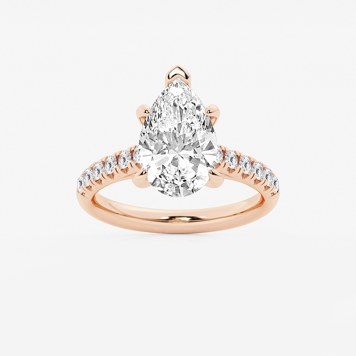 3 2/5 ctw Pear Lab Grown Diamond French Pave Engagement Ring