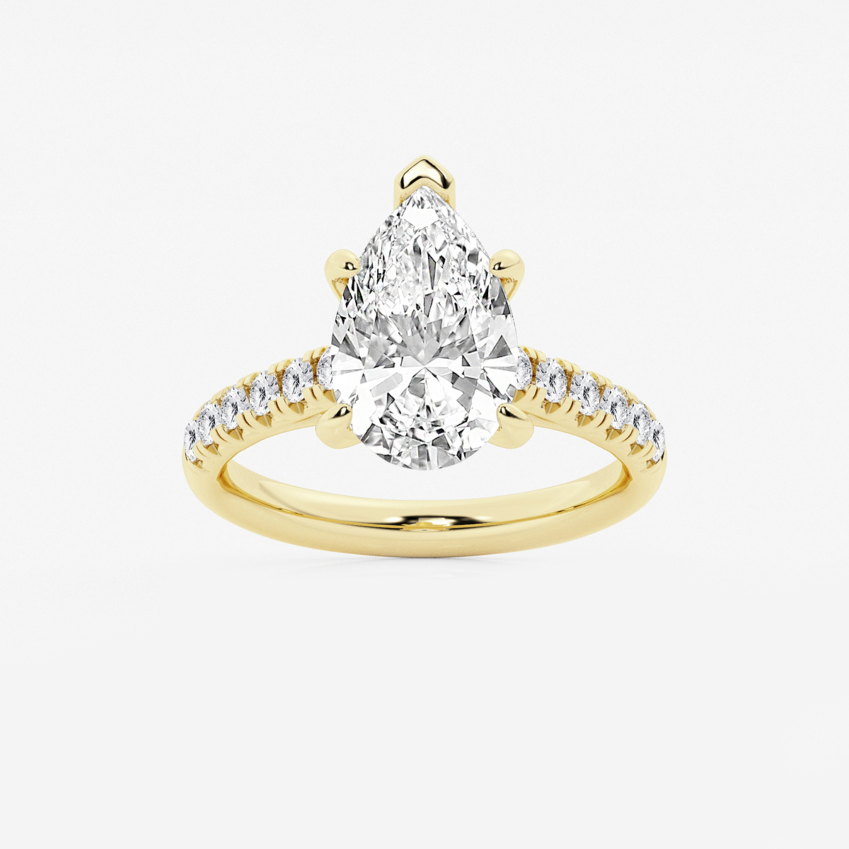 3 2/5 ctw Pear Lab Grown Diamond French Pave Engagement Ring