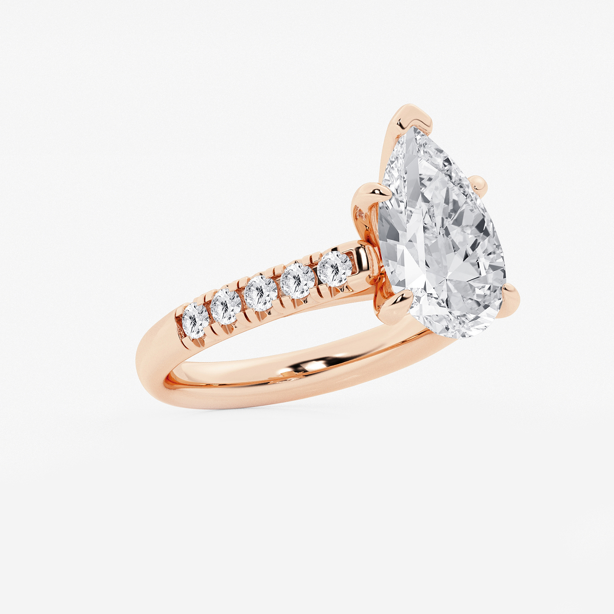 Additional Image 1 for  3 7/8 ctw Pear Lab Grown Diamond French Pave Engagement Ring