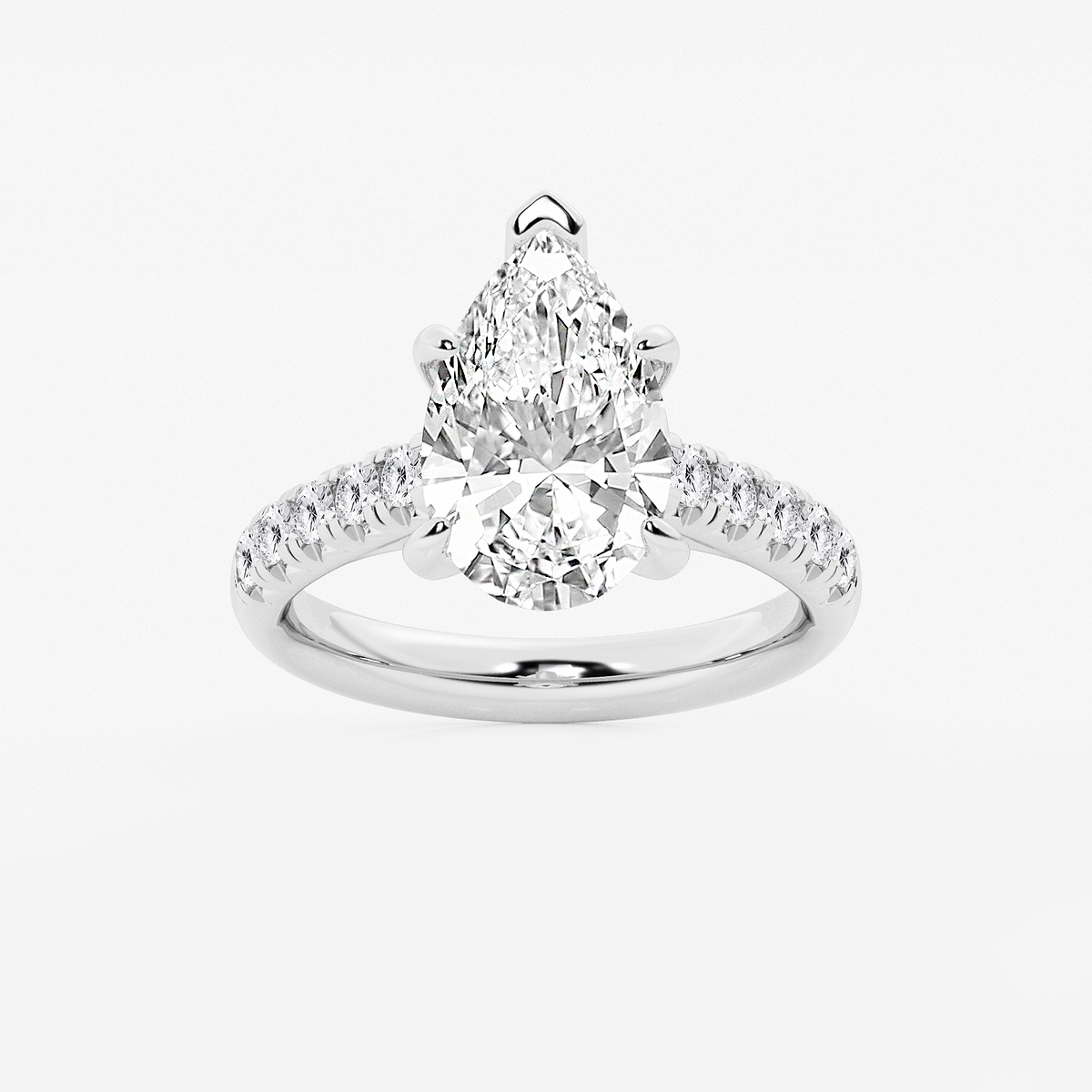 3 7/8 ctw Pear Lab Grown Diamond French Pave Engagement Ring