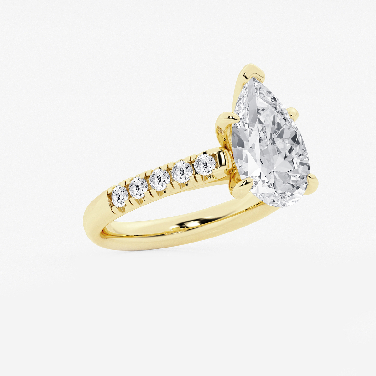 Additional Image 1 for  3 7/8 ctw Pear Lab Grown Diamond French Pave Engagement Ring