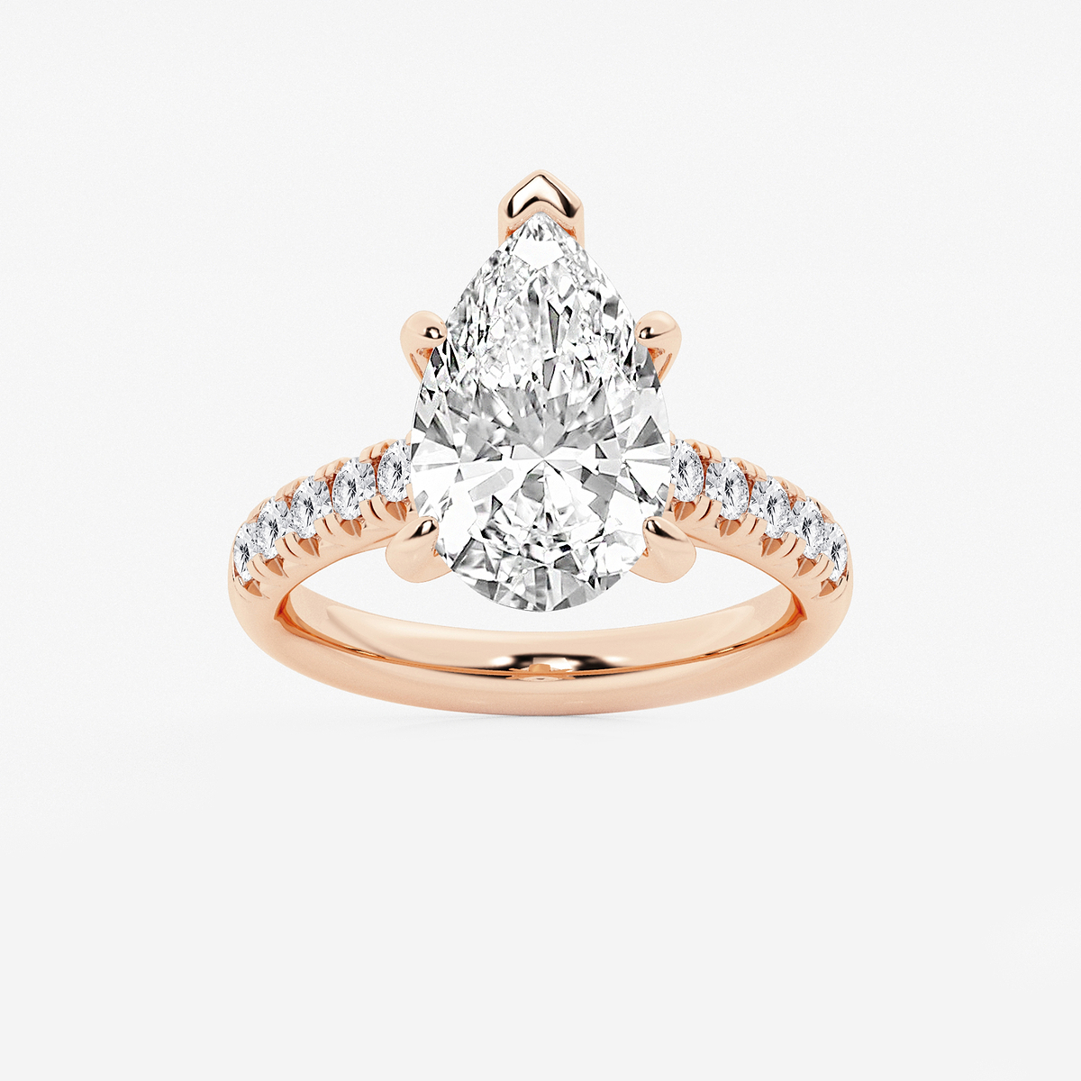 4 2/5 ctw Pear Lab Grown Diamond French Pave Engagement Ring