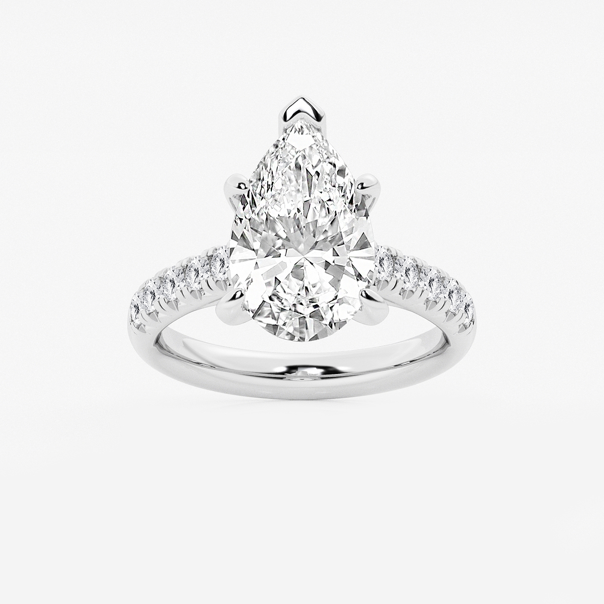 4 2/5 ctw Pear Lab Grown Diamond French Pave Engagement Ring