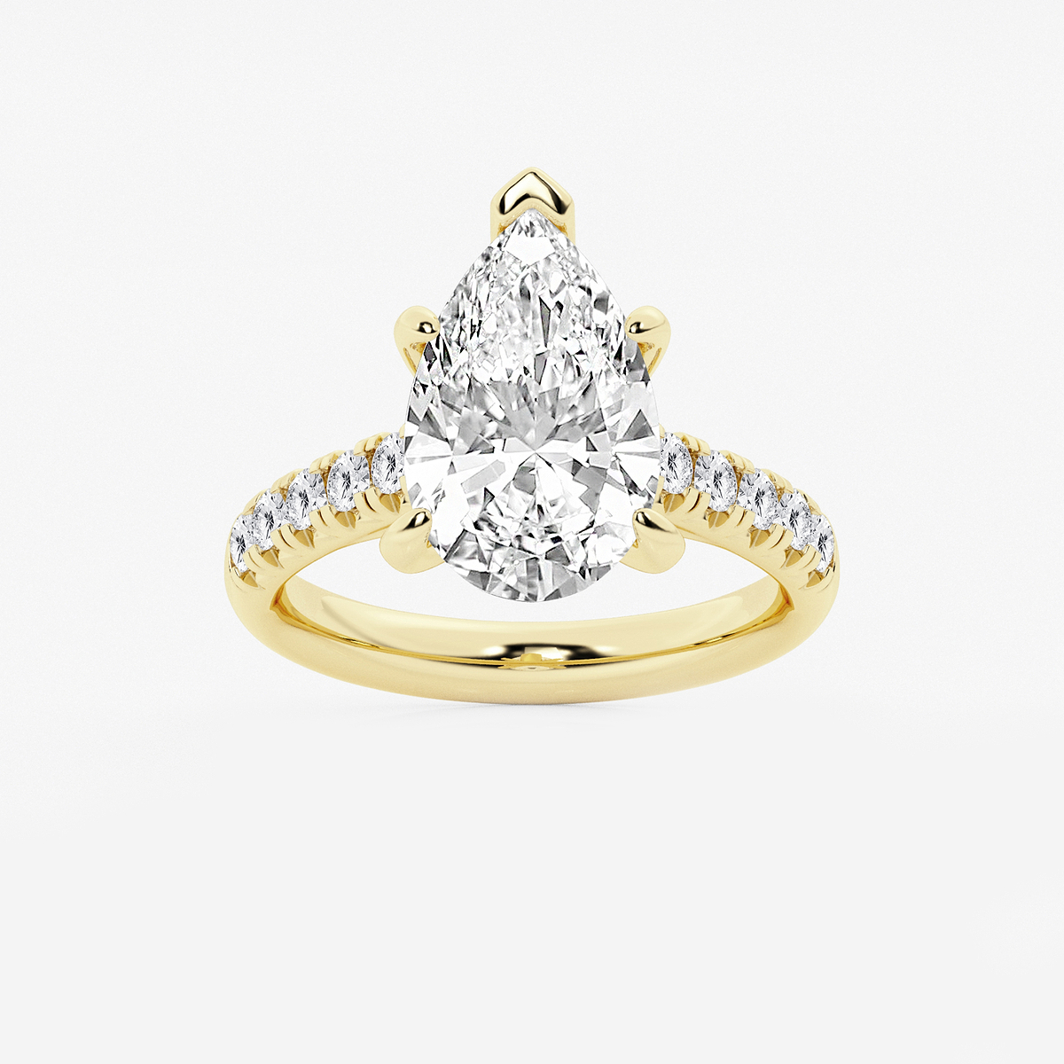 4 2/5 ctw Pear Lab Grown Diamond French Pave Engagement Ring