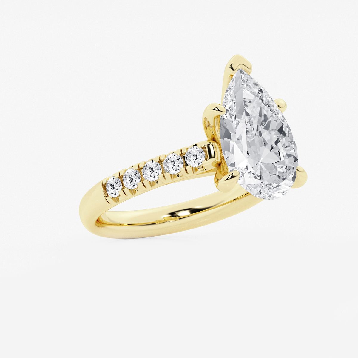 Additional Image 1 for  4 2/5 ctw Pear Lab Grown Diamond French Pave Engagement Ring