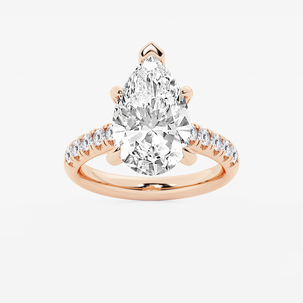 5 2/5 ctw Pear Lab Grown Diamond French Pave Engagement Ring
