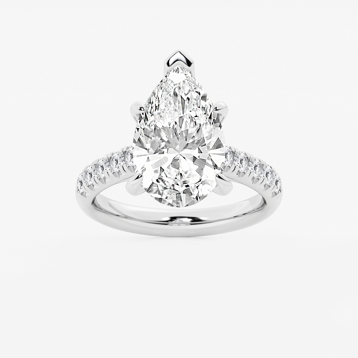 5 2/5 ctw Pear Lab Grown Diamond French Pave Engagement Ring