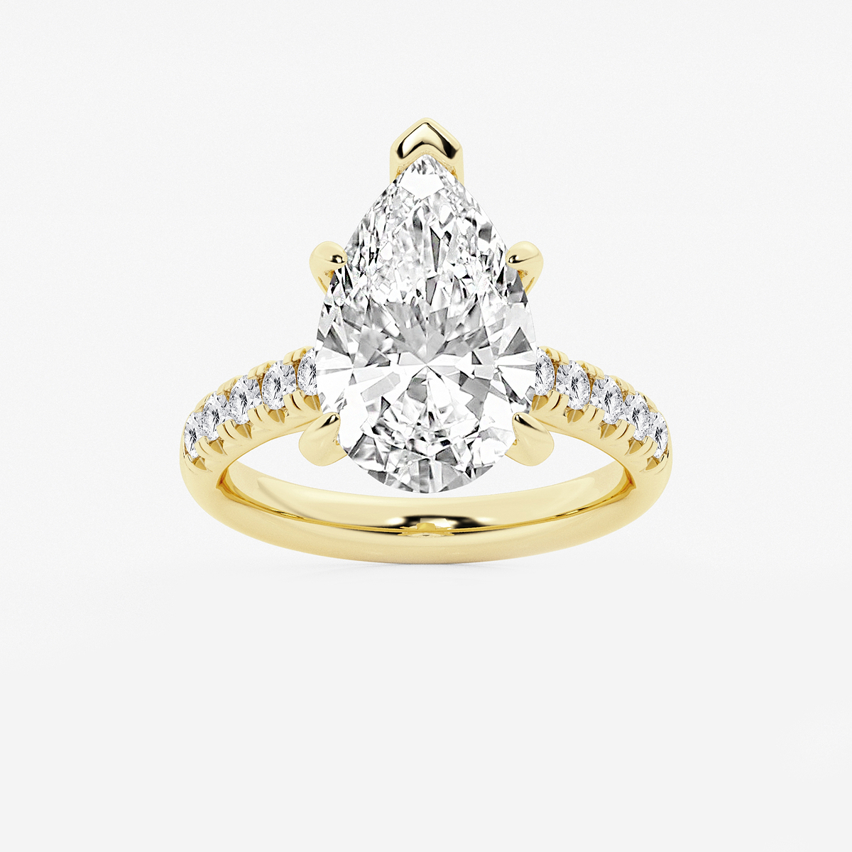5 2/5 ctw Pear Lab Grown Diamond French Pave Engagement Ring