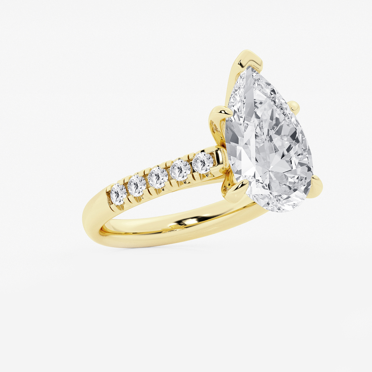 Additional Image 1 for  5 2/5 ctw Pear Lab Grown Diamond French Pave Engagement Ring