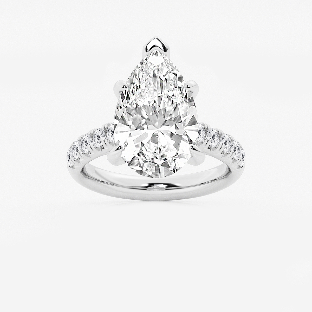 6 1/2 ctw Pear Lab Grown Diamond French Pave Engagement Ring