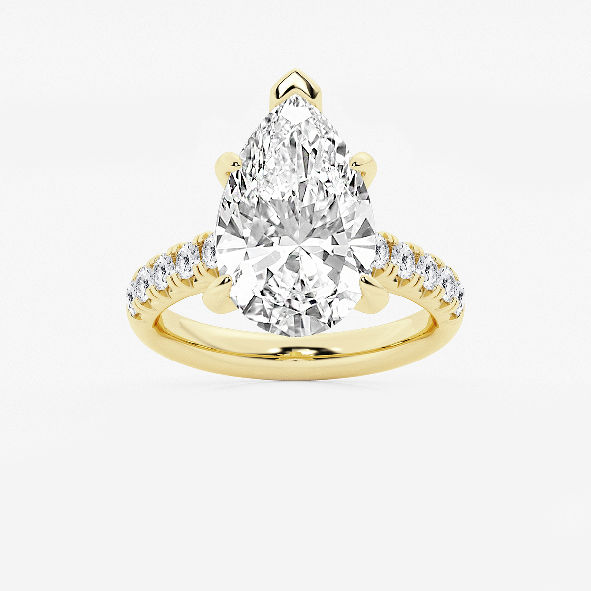 6 1/2 ctw Pear Lab Grown Diamond French Pave Engagement Ring