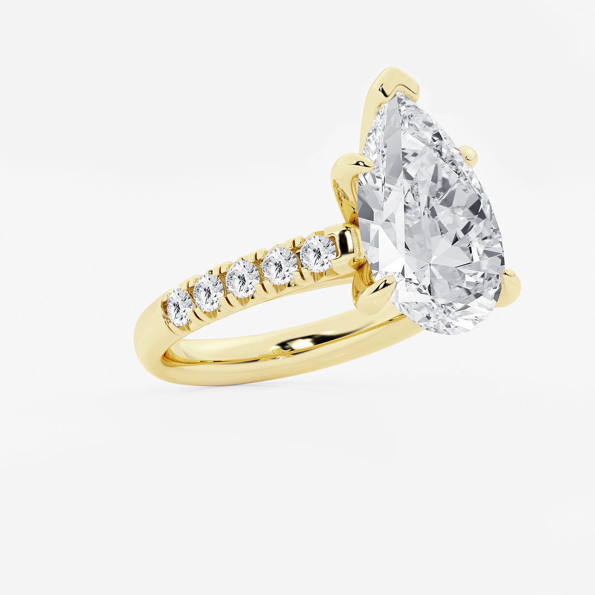 Additional Image 1 for  6 1/2 ctw Pear Lab Grown Diamond French Pave Engagement Ring