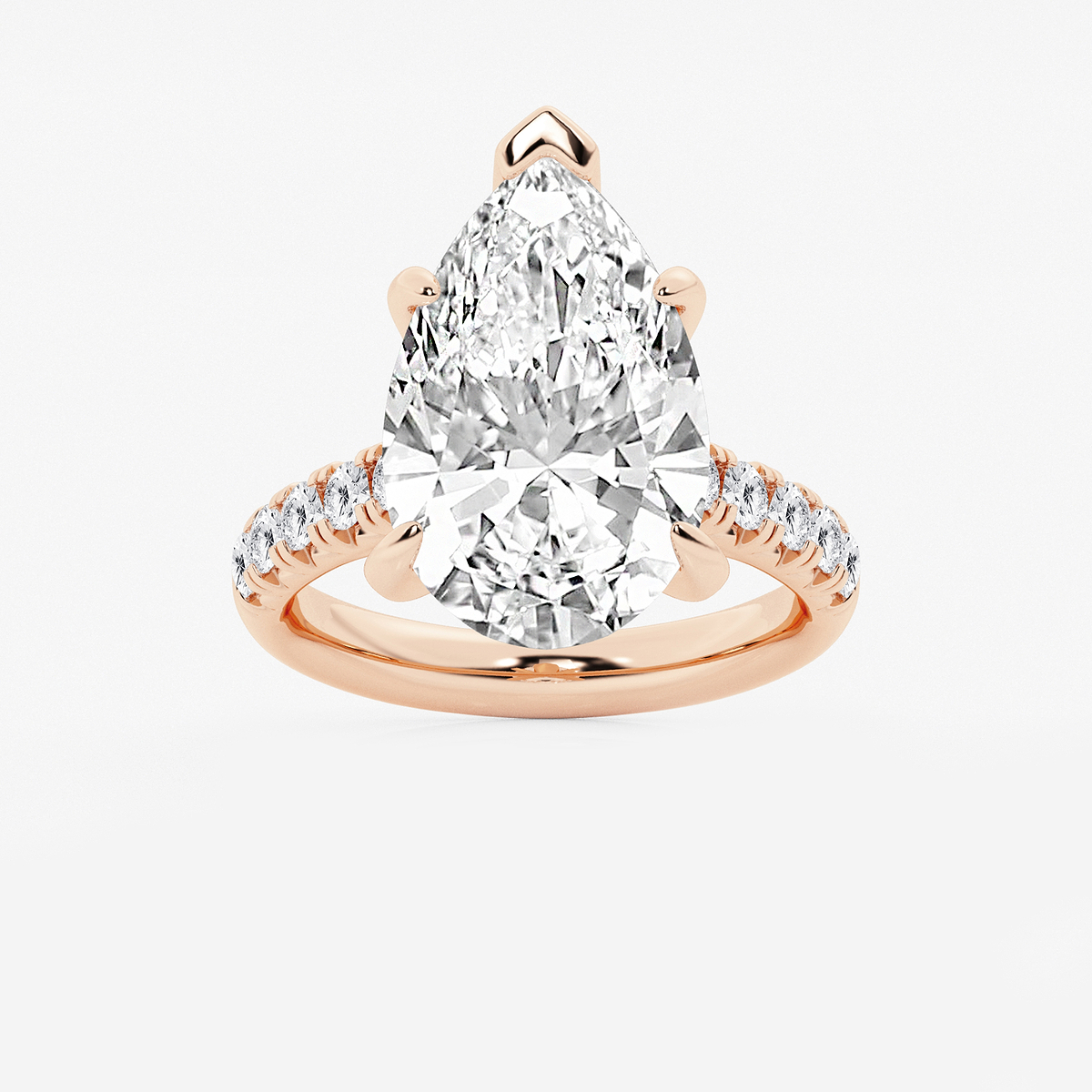 8 1/2 ctw Pear Lab Grown Diamond French Pave Engagement Ring