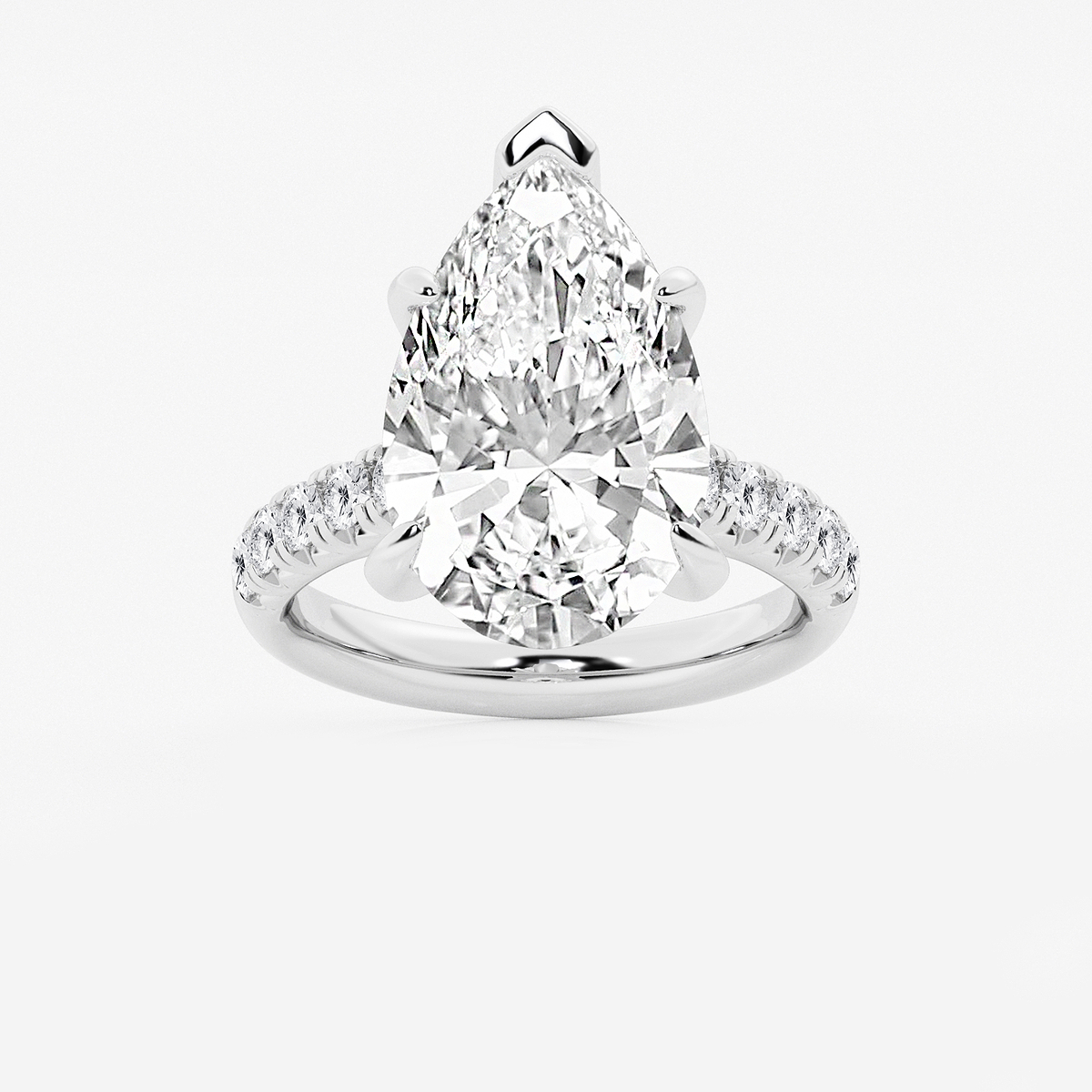 8 1/2 ctw Pear Lab Grown Diamond French Pave Engagement Ring