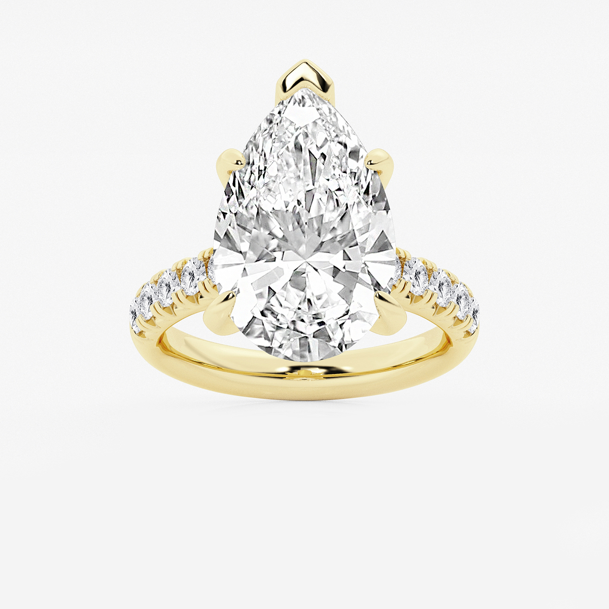 8 1/2 ctw Pear Lab Grown Diamond French Pave Engagement Ring