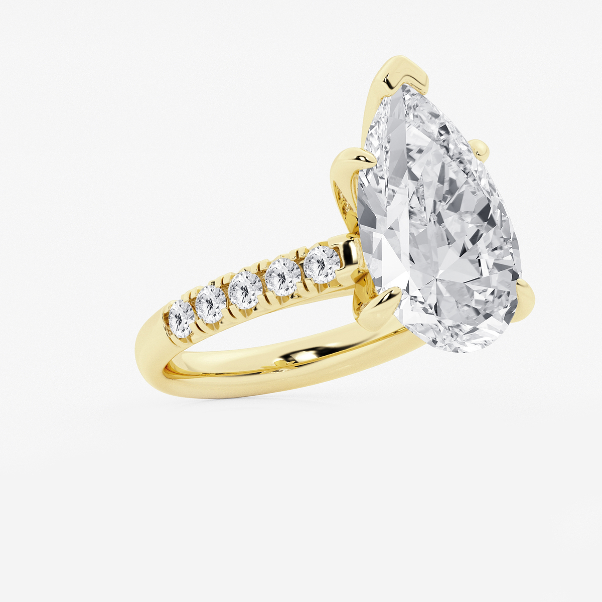 Additional Image 1 for  8 1/2 ctw Pear Lab Grown Diamond French Pave Engagement Ring