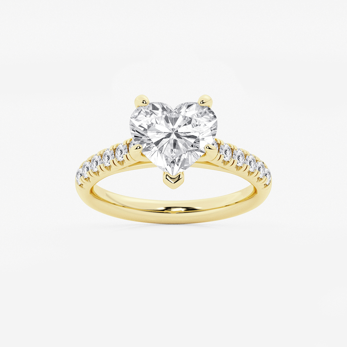 2 7/8 ctw Heart Lab Grown Diamond French Pave Engagement Ring