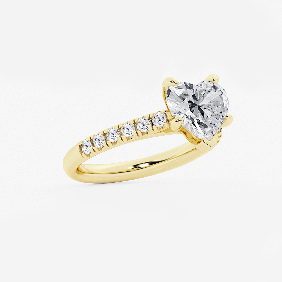 Additional Image 1 for  2 7/8 ctw Heart Lab Grown Diamond French Pave Engagement Ring