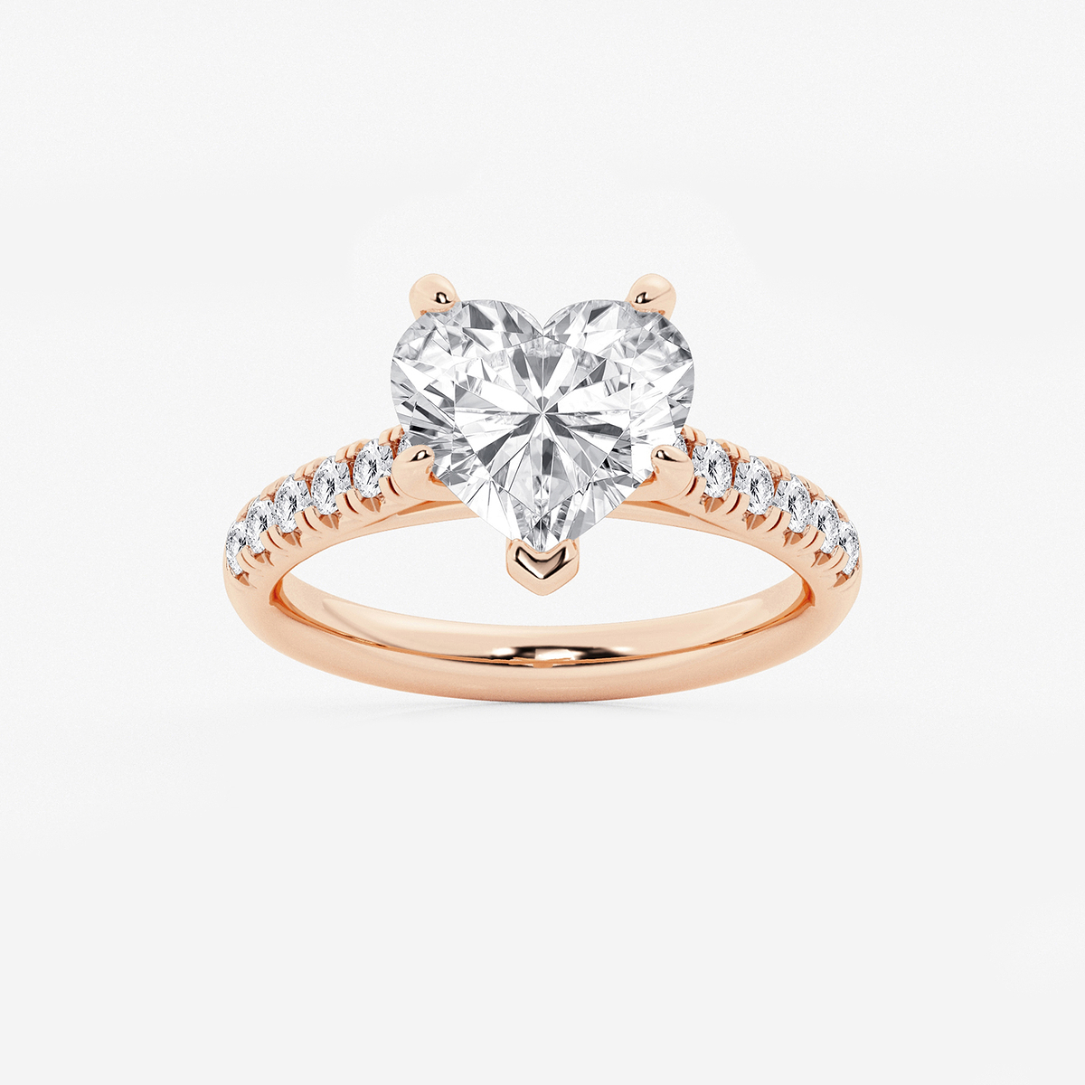 3 2/5 ctw Heart Lab Grown Diamond French Pave Engagement Ring