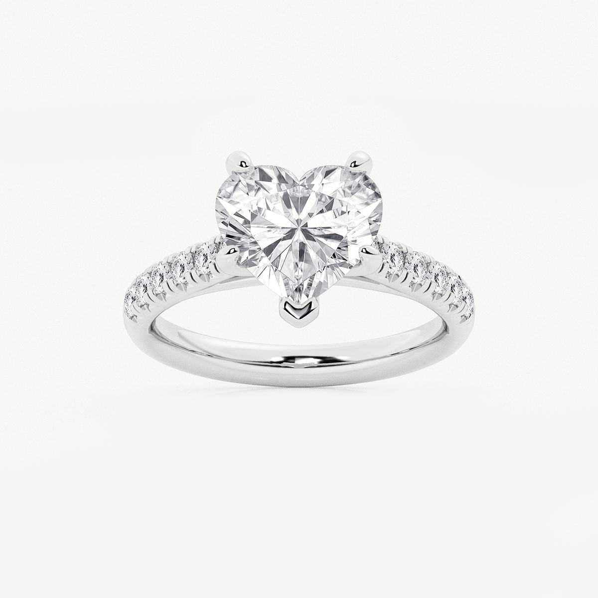 3 2/5 ctw Heart Lab Grown Diamond French Pave Engagement Ring