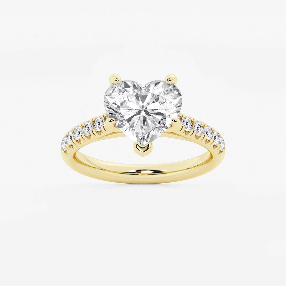 3 2/5 ctw Heart Lab Grown Diamond French Pave Engagement Ring