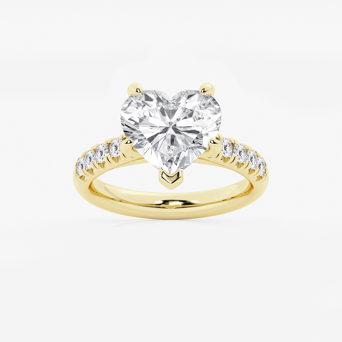 4 2/5 ctw Heart Lab Grown Diamond French Pave Engagement Ring