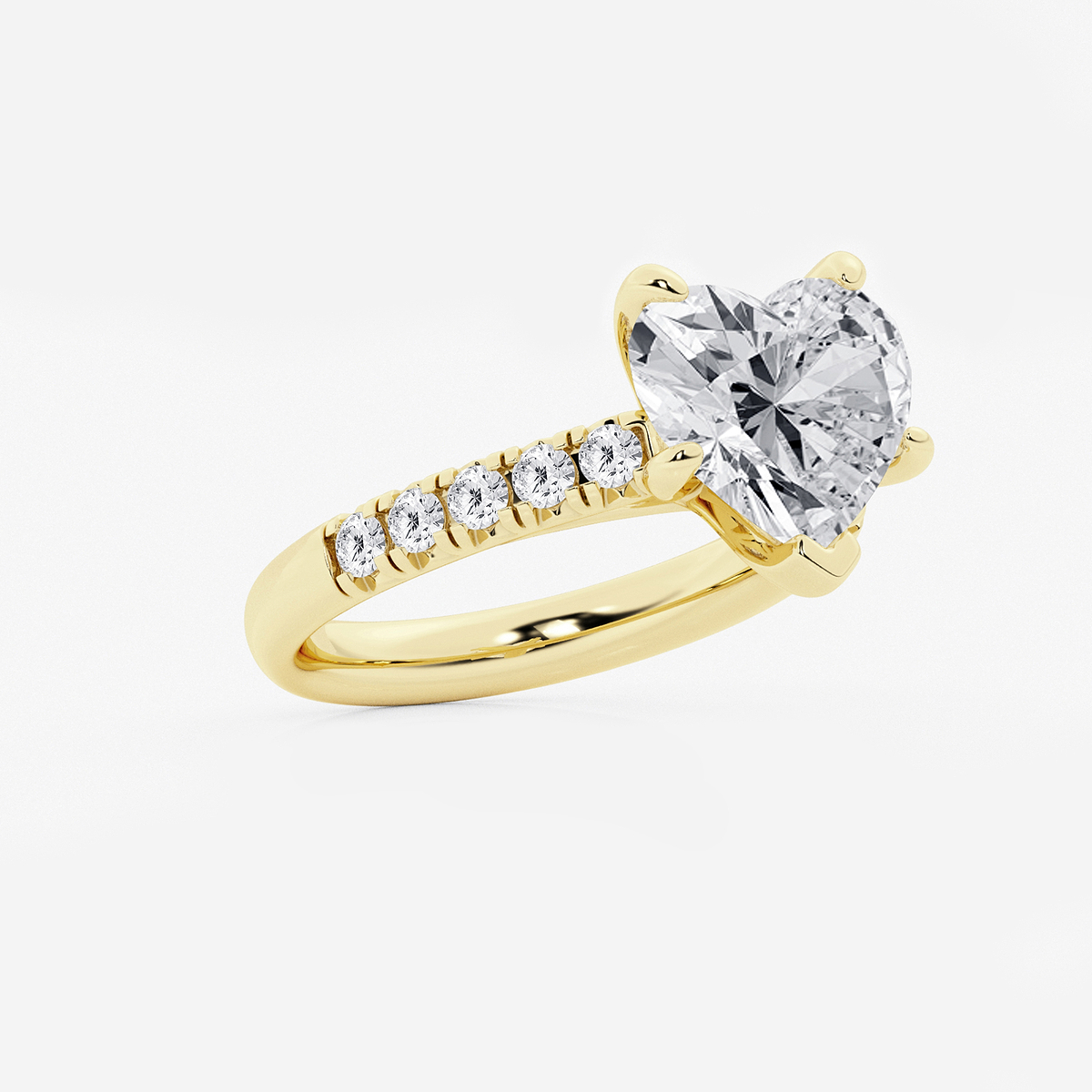 Additional Image 1 for  4 2/5 ctw Heart Lab Grown Diamond French Pave Engagement Ring