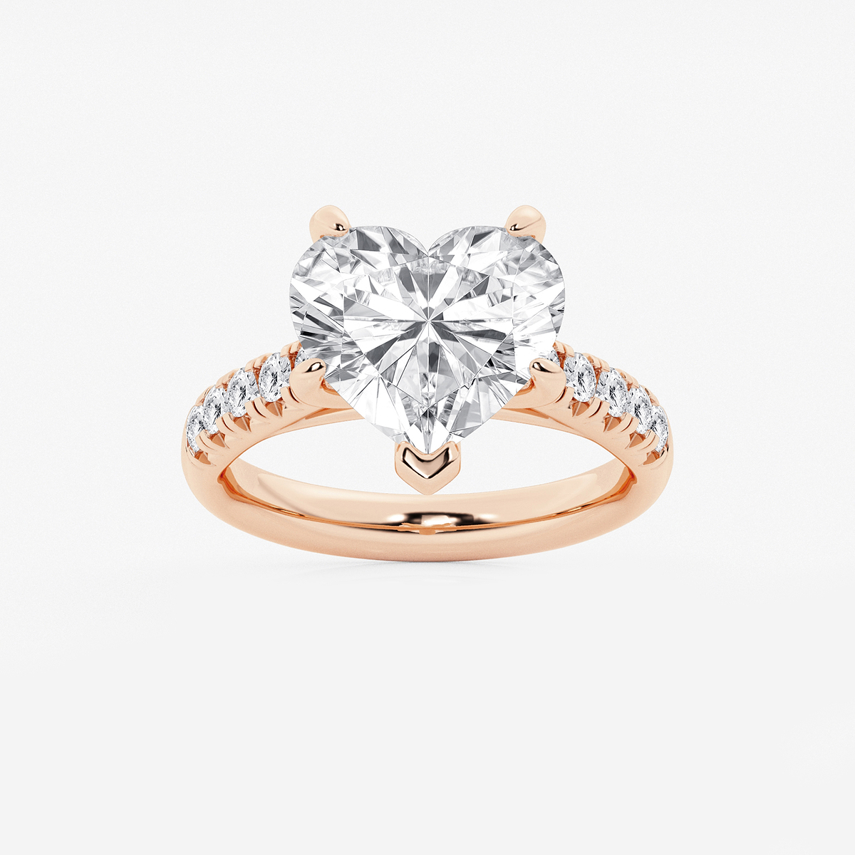 5 2/5 ctw Heart Lab Grown Diamond French Pave Engagement Ring