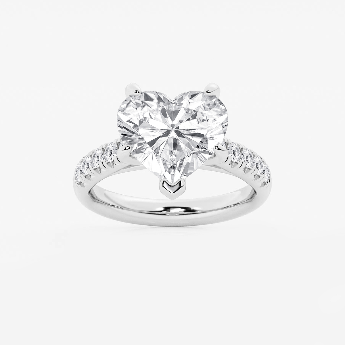 5 2/5 ctw Heart Lab Grown Diamond French Pave Engagement Ring