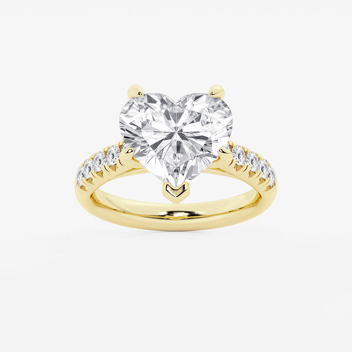 5 2/5 ctw Heart Lab Grown Diamond French Pave Engagement Ring