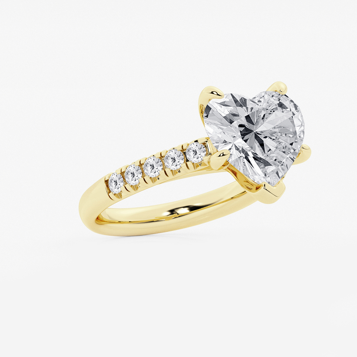 Additional Image 1 for  5 2/5 ctw Heart Lab Grown Diamond French Pave Engagement Ring